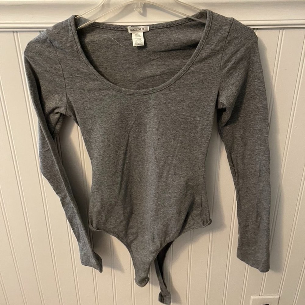 Gray Long Sleeve Bodysuit